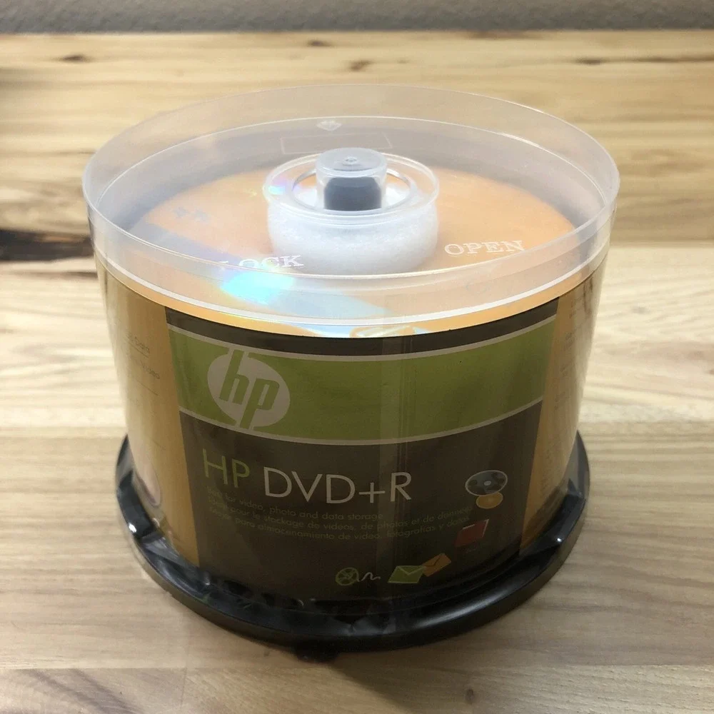 HP DVD+R 16x 4.7GB 120 MIN DVD Media Disc 50 Pack Sealed Recordable DVD